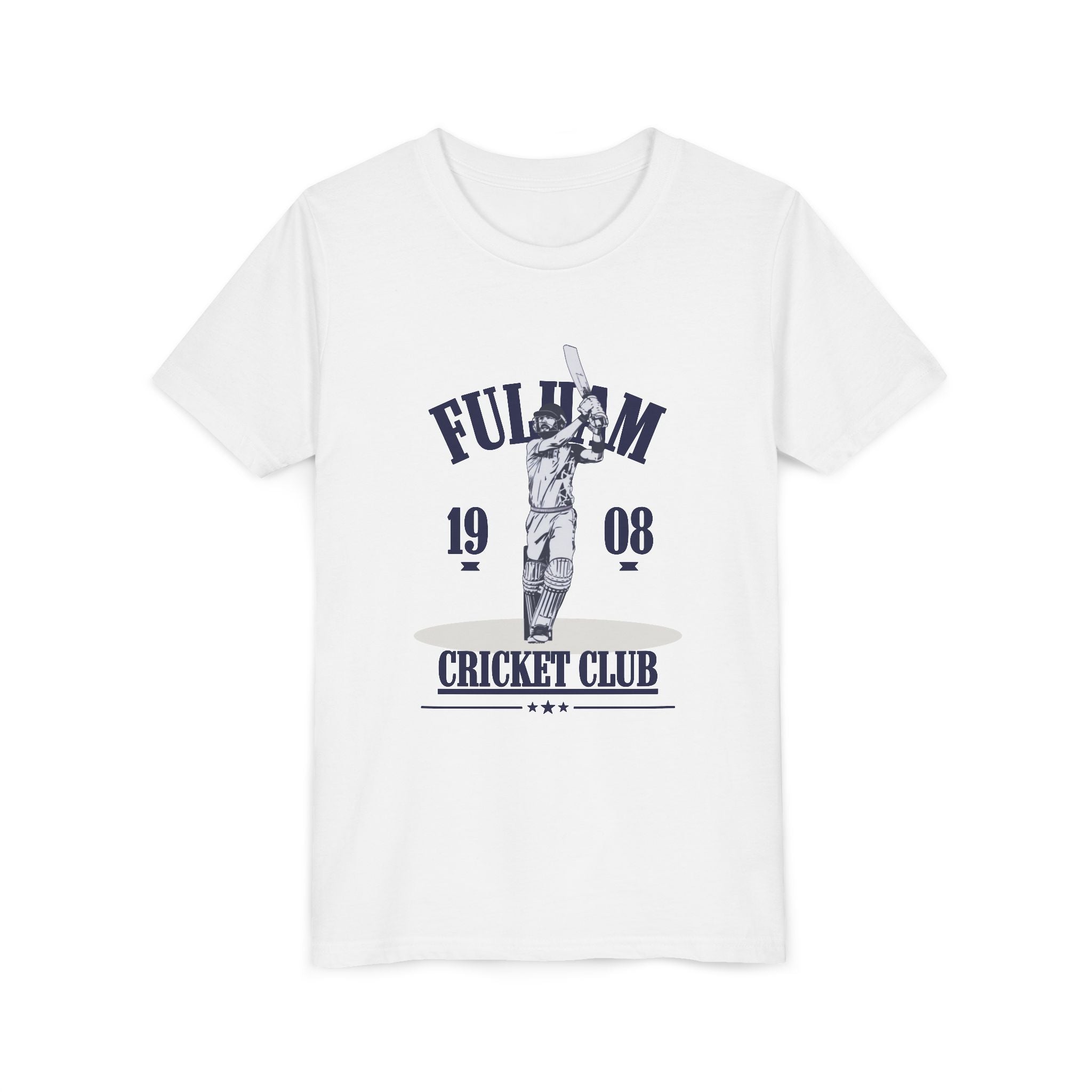 Fulham Cricket Club Youth T‑Shirt – Vintage 1908 Batter Design