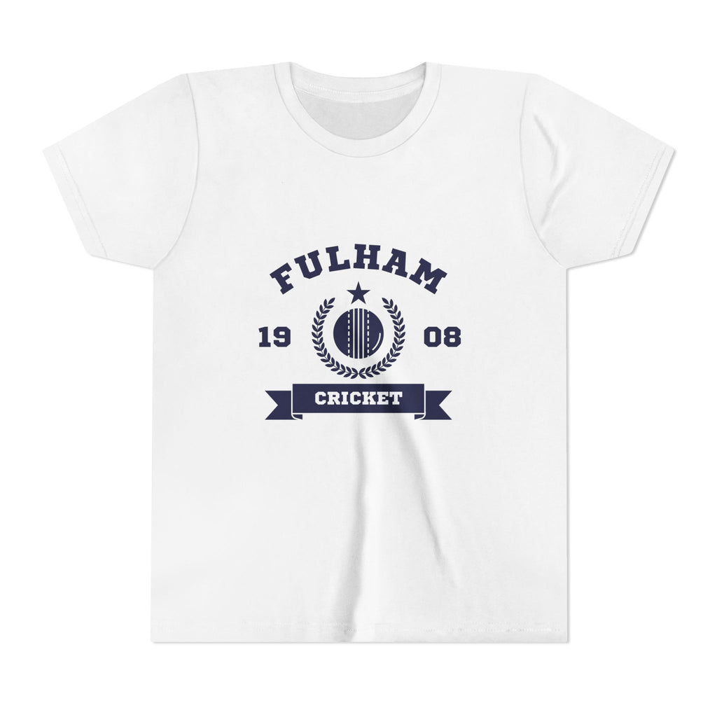 Fulham Cricket Youth Tee — Vintage 1908 Club Logo Kids T-Shirt