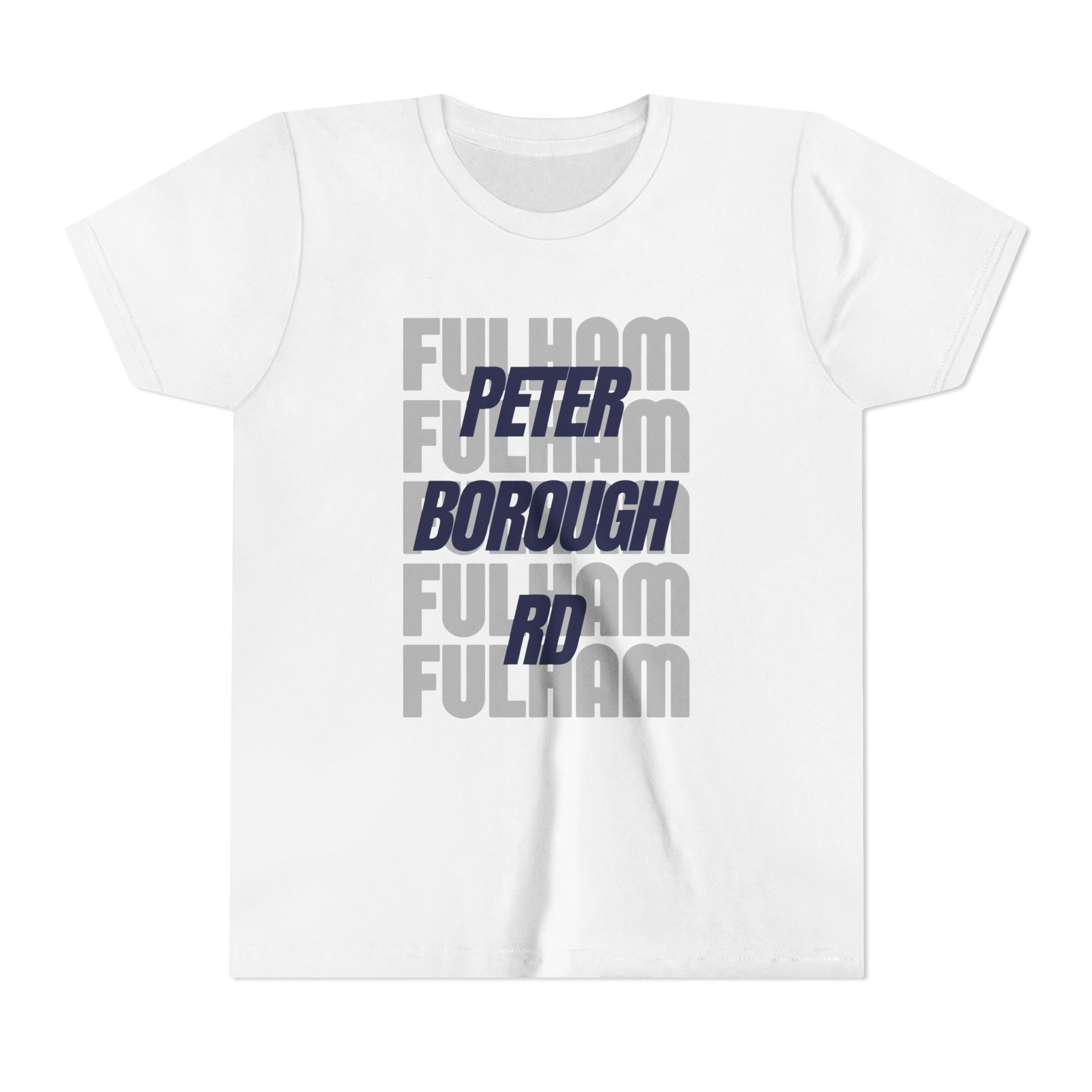Youth Tee — "Peterborough Rd" Fulham Graphic Cricket Shirt