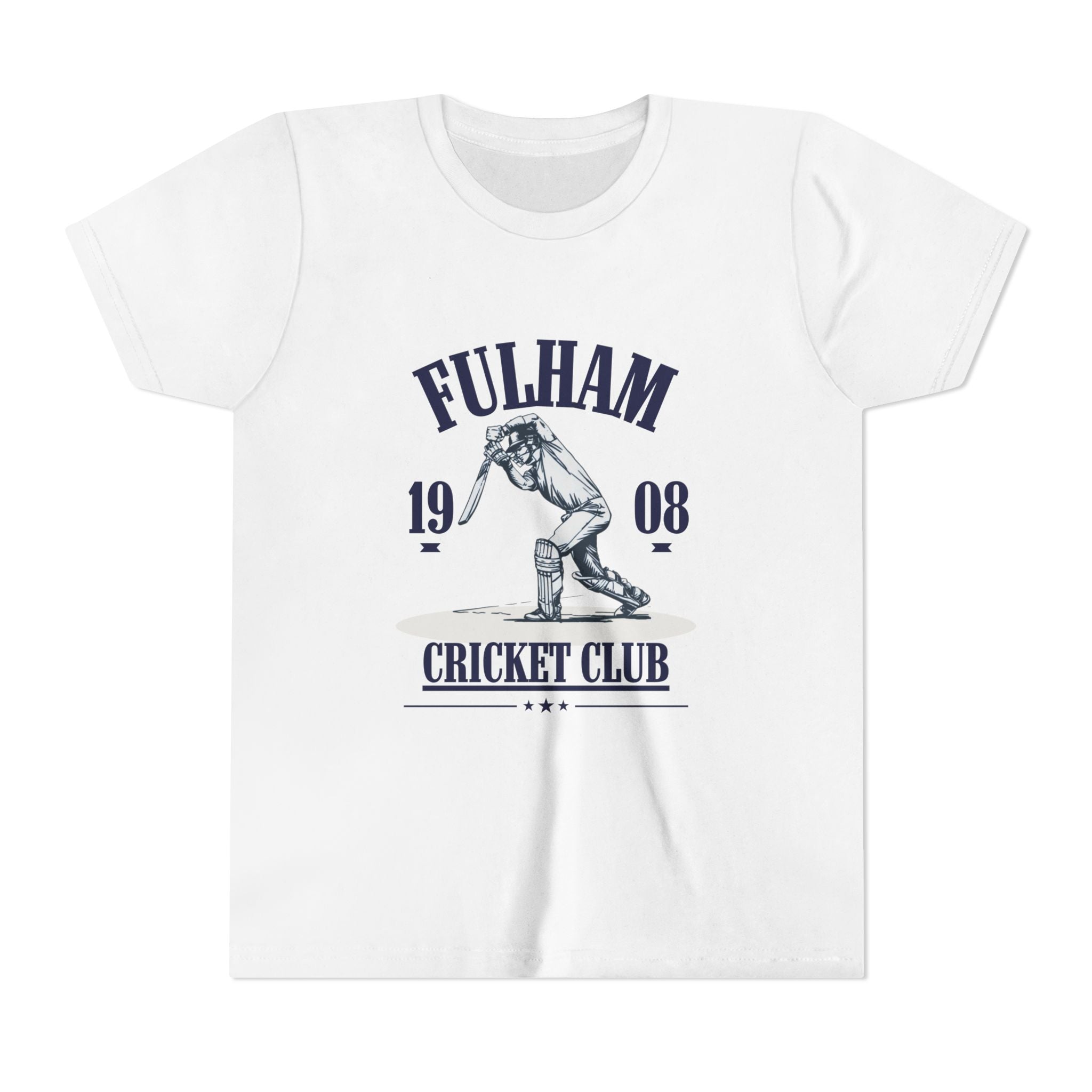 Youth Tee - Fulham Cricket Club 1908 Vintage Cricket Graphic