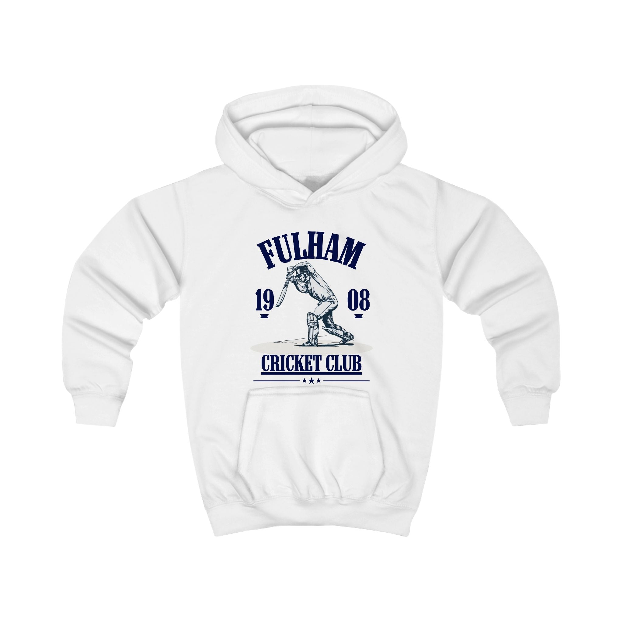 Fulham Cricket Club Kids Hoodie - Vintage 1908 Cricket Player Youth Pullover