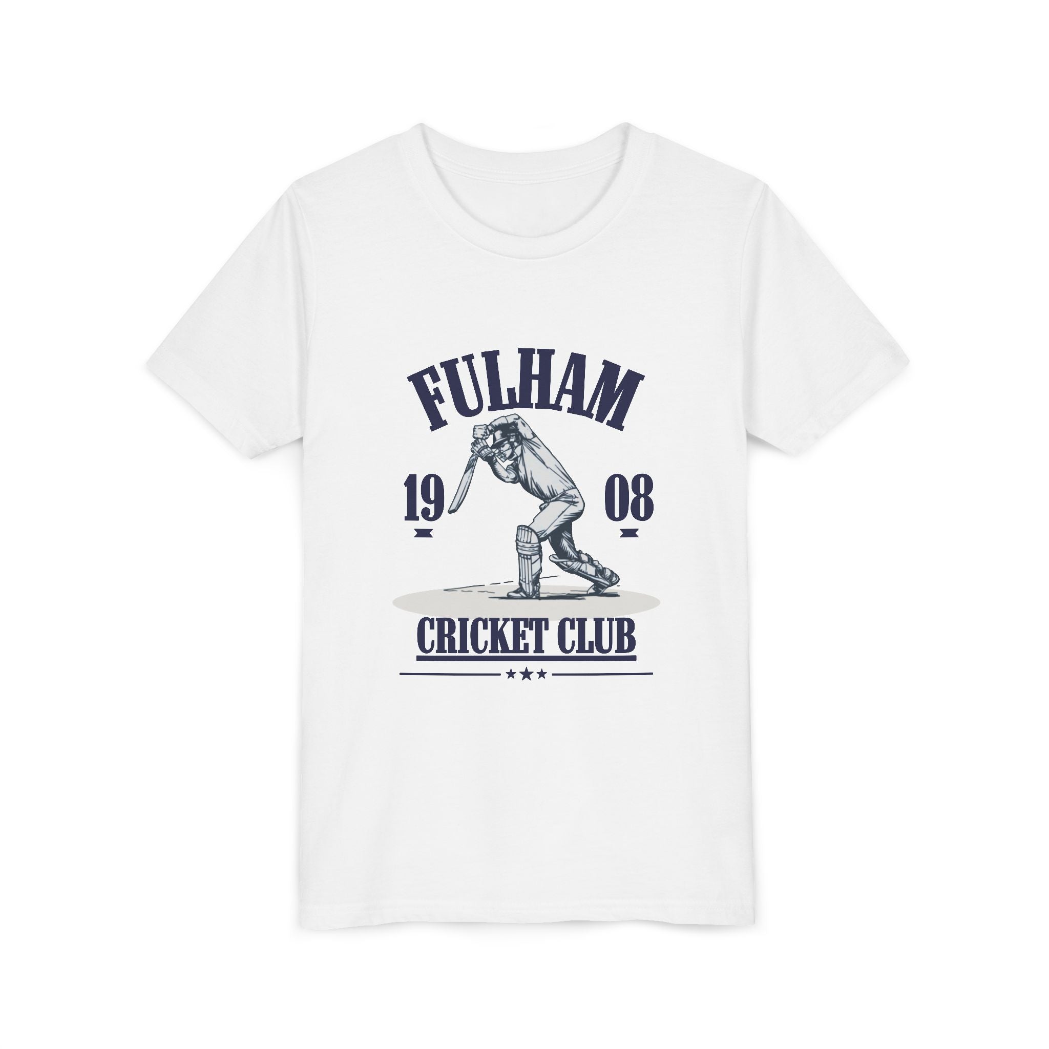Youth Tee - Fulham Cricket Club 1908 Vintage Cricket Graphic