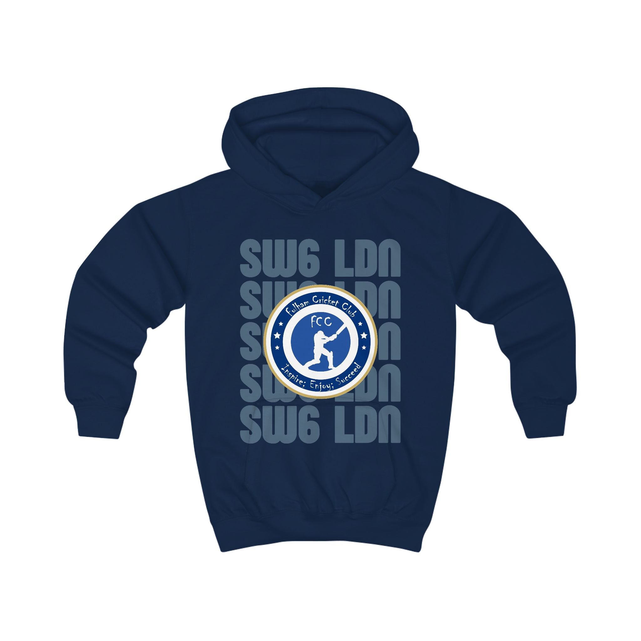 Kids Hoodie - SW6 LDN Cricket Club Crest Youth Hoodie