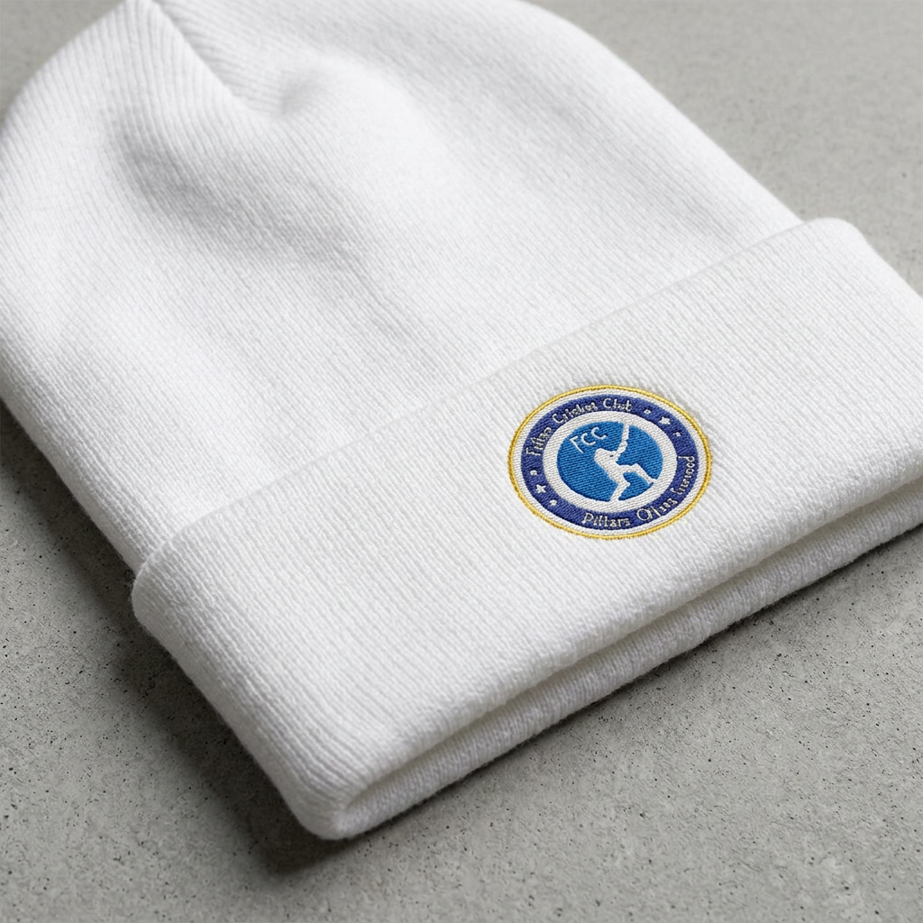 Embroidered FCC Crest Beanie — Classic Winter Hat