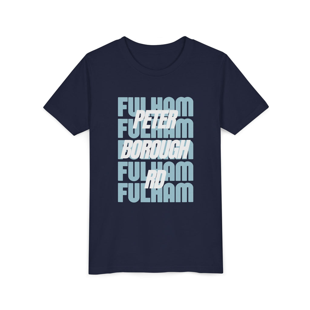 Youth Tee — "Peterborough Rd" Fulham Graphic Cricket Shirt