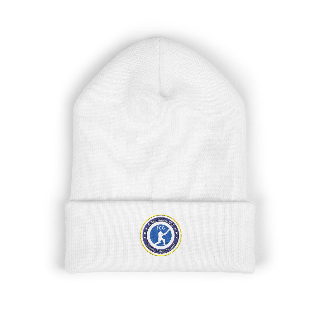 Embroidered FCC Crest Beanie — Classic Winter Hat