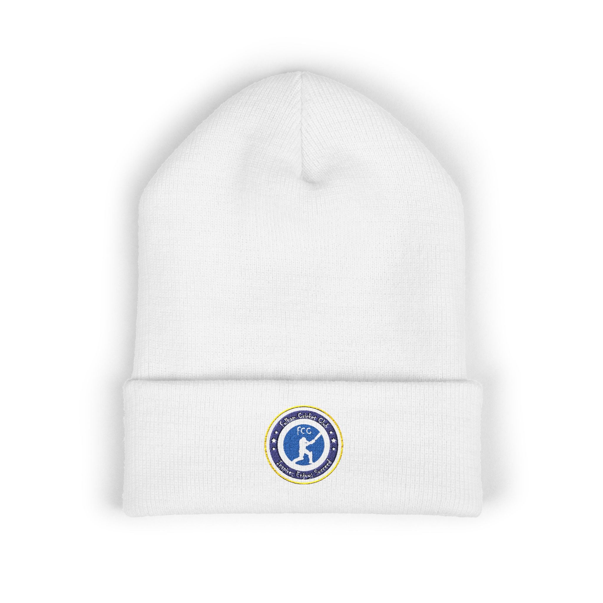 Embroidered FCC Crest Beanie — Classic Winter Hat
