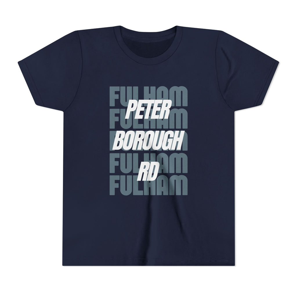Youth Tee — "Peterborough Rd" Fulham Graphic Cricket Shirt