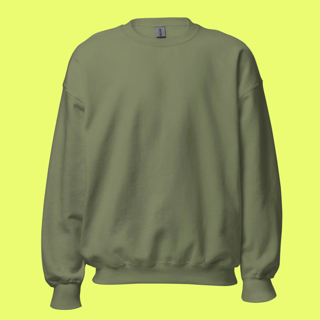 A plain green sweatshirt with premium material and no logo