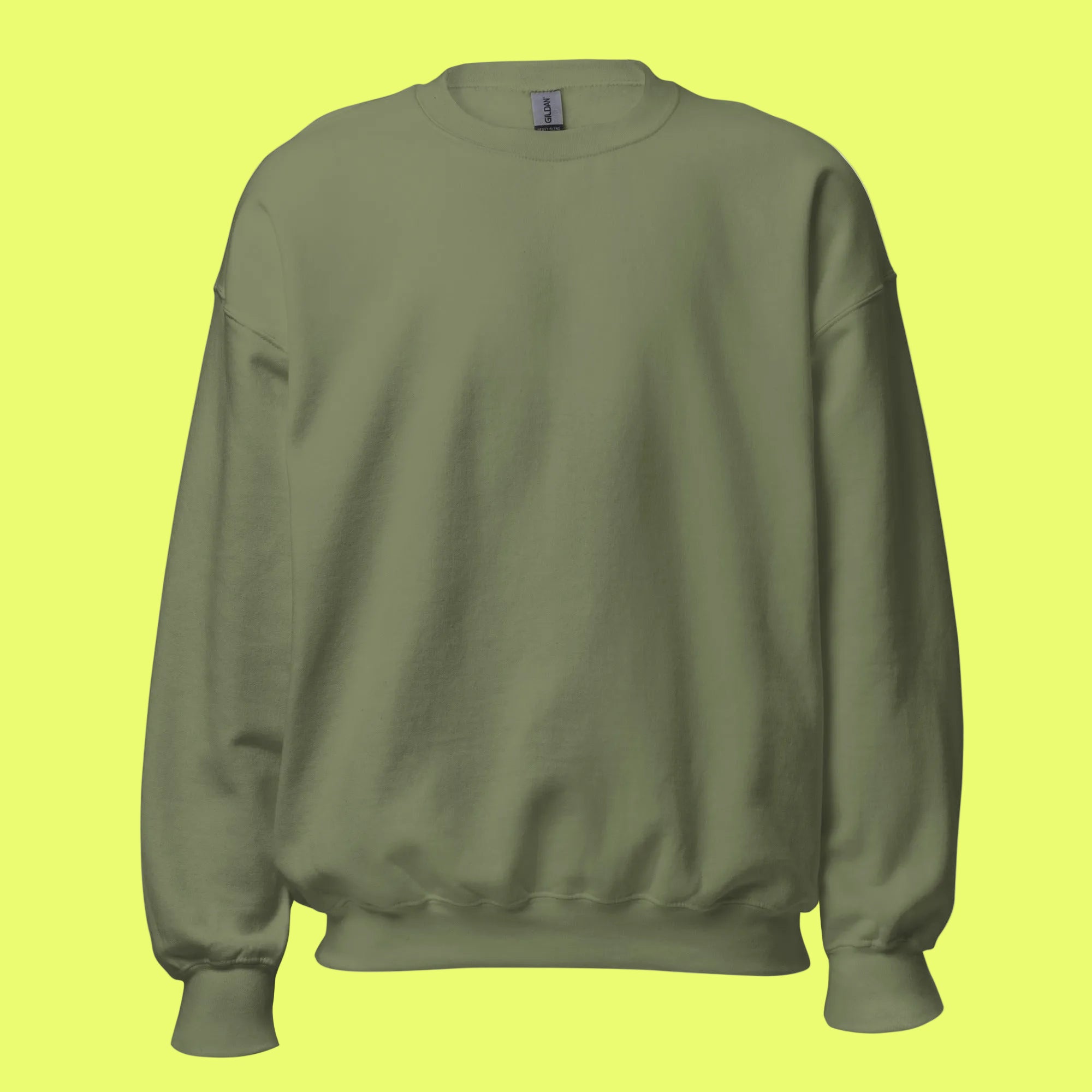 A plain green sweatshirt with premium material and no logo